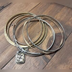 Gold and Silver Bangle Bracelet Set